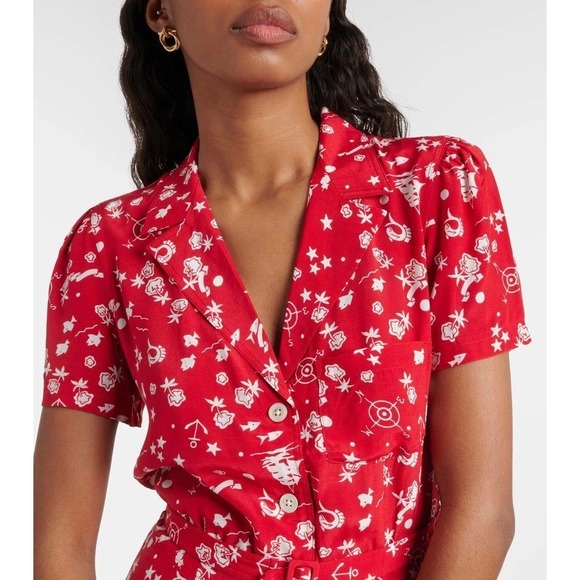 Polo Ralph Lauren Conversational Print Shirt Mini Belted‎ Dress Women's 6 - Picture 3 of 10